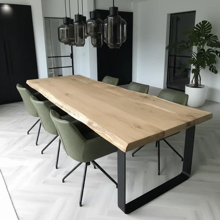 Set van 6 leren eetkamerstoel Wave - Granada Moss, Huis en Inrichting, Stoelen, Nieuw, Leer, Ophalen of Verzenden