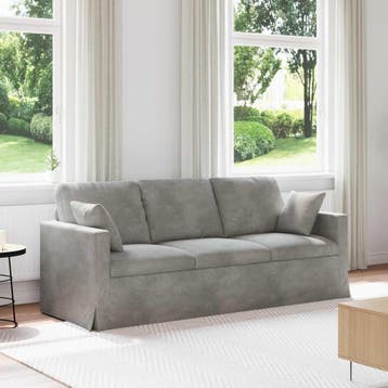 vidaXL Bank Lichtgrijs 198 x 78 x 80 cm Fluweel, Huis en Inrichting, Banken | Bankstellen, Verzenden, Nieuw, Stof, Minder dan 150 cm