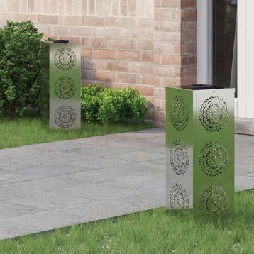 vidaXL Solar LED Pad Licht 2 st Warmwit 18 x 18 x 50 cm, Verzenden, Nieuw, Zonne-energie