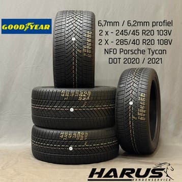 245/45/20 285/40/20 NF0 Goodyear winterbanden 6,2/6,7mm 4X, Gebruikt, 285 mm, Band(en), Personenwagen