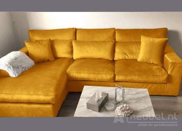 Oudenbosch Longchair - loungebanken - Geel, Nieuw, 150 cm of meer, Stof, 250 tot 300 cm