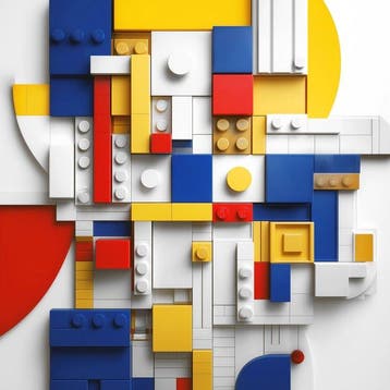 Artxlife - Abstract Lego Mondrian Composition, Nieuw