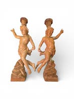 sculptuur, Antichi Cherubini Legno 40 cm, circa 1900 - 40 cm, Antiek en Kunst
