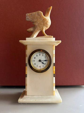 Pendule - Marmer, Albast - 1940-1950, Antiek en Kunst