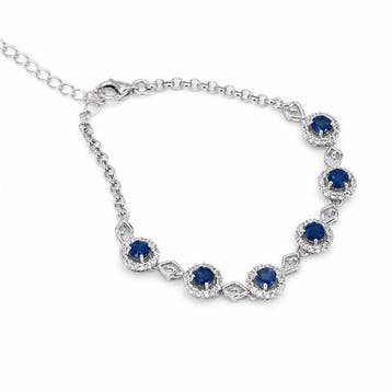 Zonder minimumprijs - Armband Verguld Saffier - Topaas -, Sieraden, Tassen en Uiterlijk, Armbanden, Nieuw