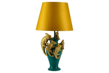 Tafellamp CHAMELEON 55 cm groen goud geel kap - 48027, Ophalen of Verzenden, Nieuw