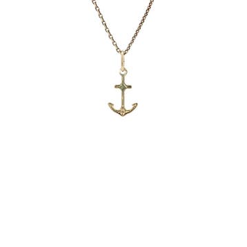 Gouden hanger anker 14 karaat, Verzenden, Zo goed als nieuw, Goud