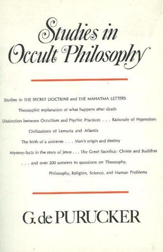 Studies in Occult Philosophy - Gottfried de Purucker - 97809, Boeken, Esoterie en Spiritualiteit, Verzenden