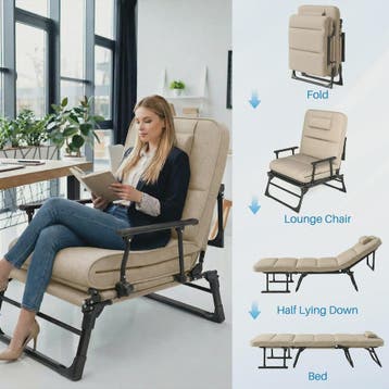 Verstelbare Loungestoel en Campingbed 6 standen, inklapbaar,, Verzenden, Nieuw