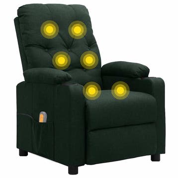 vidaXL Massagestoel stof donkergroen, Verzenden, Nieuw