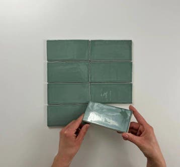 Wandtegel Equipe Cerámica Atlas Groen Glans 7,5x15, Doe-het-zelf en Verbouw, Nieuw, Minder dan 20 cm, 10 m² of meer, Wandtegels