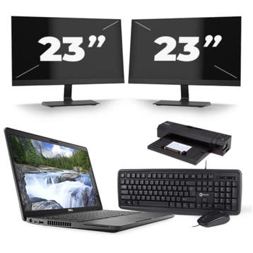 Dell Latitude 5500 -   i5-8e  8GB  - 256GB  + 2x 23 inch ., Computers en Software, Windows Laptops, 8e Generatie, Verzenden, 8 GB
