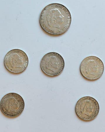Nederland. Lot 6 pièces monnaies (Zonder minimumprijs), Postzegels en Munten, Munten | Nederland