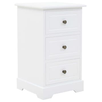 vidaXL Nachtkastje 35x32x59 cm MDF en grenenhout, Minder dan 45 cm, Verzenden, Nieuw, 55 tot 70 cm