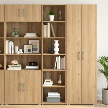 vidaXL Dressoir Artisanaal eiken 45 x 41 x 185 cm Bewerkt, Verzenden, Nieuw, Overige houtsoorten, Minder dan 50 cm