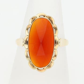 Ring - 14 karaat Geel goud - Carneool, Nieuw