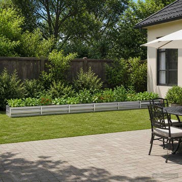 vidaXL Verhoogd Tuinbed Zilverkleurig 480 x 40 x 24 cm, Minder dan 30 cm, Verzenden, Minder dan 60 cm, Nieuw