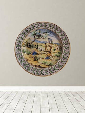 Schotel - Veelkleurige maiolica - Manufaktuur van Castelli -