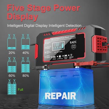Intelligente 12V 6A Puls Batterijlader met LED Display voor, Verzenden, Nieuw
