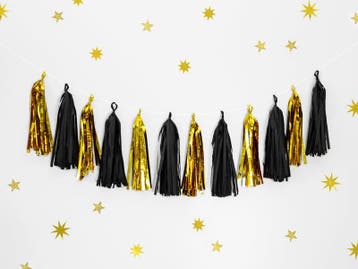 Tassel Slinger Spiegel goud/zwart 1,5 meter, Ophalen of Verzenden, Nieuw
