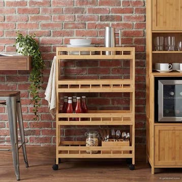vidaXL Keukentrolley met Wielen Naturel 60 x 18 x 97 cm, Verzenden, Nieuw
