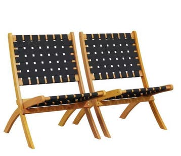 2 Opvouwbare Tuinstoelen Massief Acaciahout – Waterbestendig, Verzenden, Nieuw