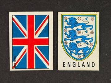 1970 Panini Mexico 70 World Cup, - Badge & Flag: England - 2, Nieuw