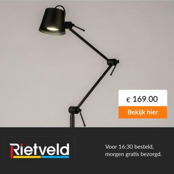 Rietveld-Vloerlampen-Zwart-Metaal, Verzenden, Nieuw