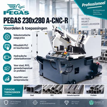 Automatische bandzaagmachine Pegas-Gonda 230x280mm, Ophalen of Verzenden