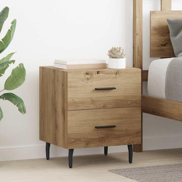 vidaXL Nachtkastje Artisan Eiken 40 x 35 x 47,5 cm Bewerkt, Minder dan 45 cm, Verzenden, Nieuw, Minder dan 55 cm