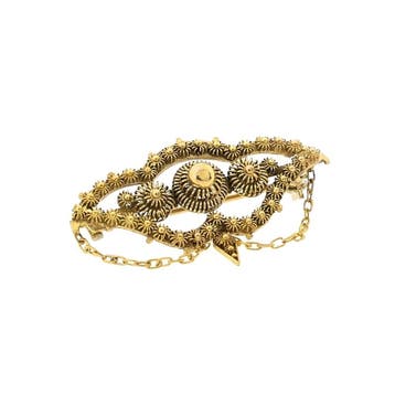 Vintage gouden broche met Zeeuwse knopen, Ophalen of Verzenden, Gebruikt, Overige kleuren, Goud