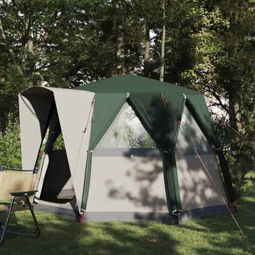 vidaXL Cabine Tent 3-Persoon met dak Groen en Wit 320 x 320, Verzenden, Nieuw, Tot en met 2
