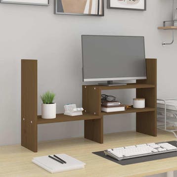 vidaXL Monitorstandaard (39-72)x17x43 cm grenenhout, Verzenden, Nieuw