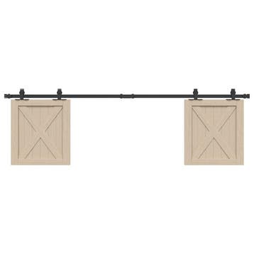 vidaXL Ophangset voor schuifdeur 183 cm koolstofstaal, Verzenden, Nieuw