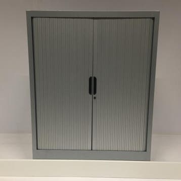 (MDK-106239) MIbra roldeurkast zilvergrijs 122 cm hoog, Huis en Inrichting, Ophalen of Verzenden, Gebruikt