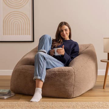 Icon Natalia Zitzak Stoel Faux Fur - Mochabruin, Verzenden, Nieuw, Bruin, Zitzakstoel