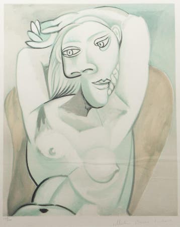 Marina Picasso, Femme au fauteuil rouge, 1980