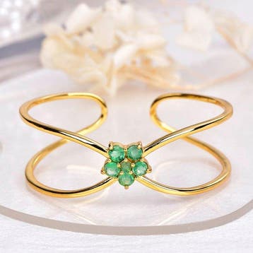 Zonder minimumprijs - Armband Zilver - Emerald -