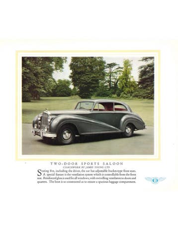 1951 BENTLEY MARK VI BROCHURE ENGELS, Nieuw, Author