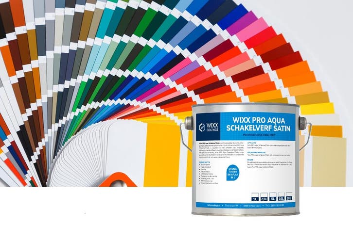 Wixx PRO Aqua Schakelverf Satin Mengkleur 2.5L, Doe-het-zelf en Verbouw, Verf, Beits en Lak, Verf, Overige kleuren, Nieuw, Minder dan 5 liter
