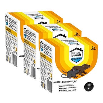 Muizen- en rattenverjager | Home Defense | 130m² | 3 stuks, Verzenden, Nieuw