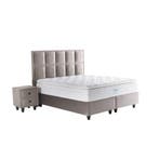 Opberg Boxspring Armoni – Taupe Velvet (Zonder Matras), Ophalen of Verzenden, Nieuw, Eenpersoons