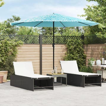 vidaXL Parasol met stalen paal 324x324x247 cm blauw, Verzenden, Nieuw, 3 tot 4 meter