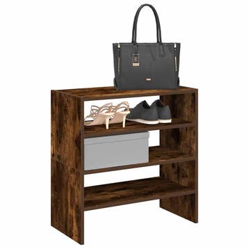 vidaXL Schoenenrekken 2 st stapelbaar 60x30x30,5 cm gerookt, Huis en Inrichting, Verzenden, Nieuw