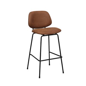 Barkruk Bello | Cognac | Micro Suede | Hoog | 2 stuks, Verzenden, Nieuw in verpakking