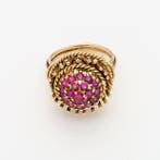 Ring - 18 karaat Geel goud Robijn, Nieuw