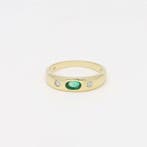 Ring - 14 karaat Geel goud Smaragd - Diamant, Nieuw