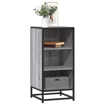 vidaXL Dressoir 35,5x35x76 cm bewerkt hout en metaal grijs, Verzenden, Nieuw, Overige houtsoorten, Minder dan 50 cm