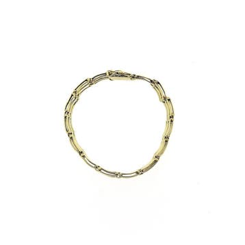 Gouden fantasieschakel armband; 19,5 cm (Schakelarmband), Ophalen of Verzenden, Gebruikt, Goud, Goud