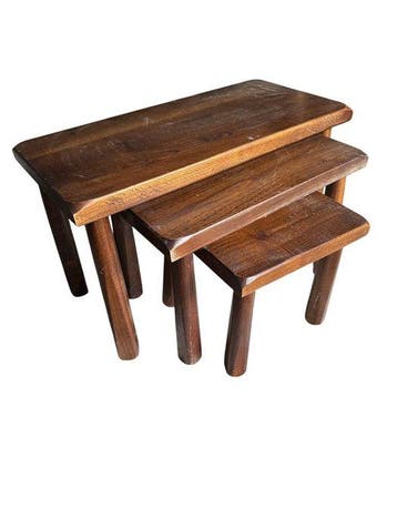 Tafel - Hout - Drie bijzettafels